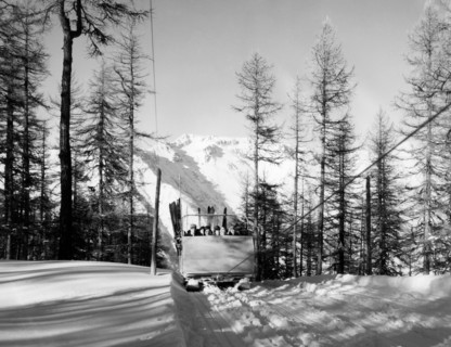 skieurs sur le toboggan, 1953