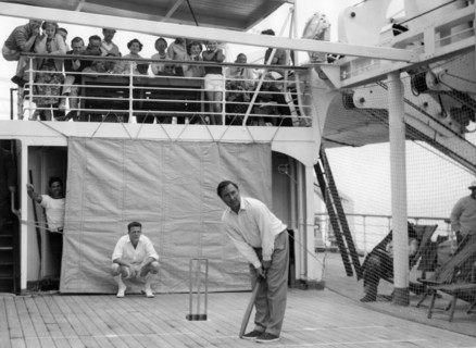 cricket sur le navire andes de la royal mail lines, 1961