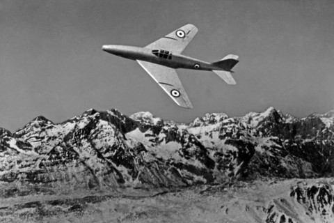 ambrosini s. sagittario avion militaire en vol, 1953