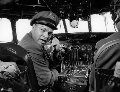 Control cabin and pilot. 1955
