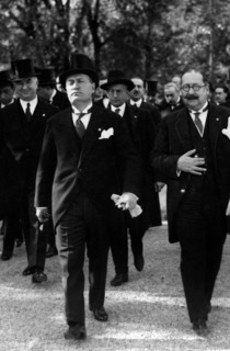 Benito mussolini and ministers at the inauguration of the scientific agricultural council. 1930-40