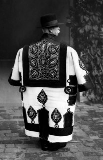 Old Hungarian herdsman with the szur of the holidays. Hungary 1940