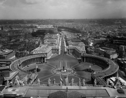Panorama from the dome of the Vatican basilica. 1955
