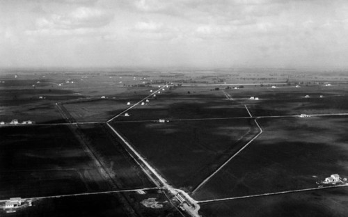 Lazio. aerial view of the agro pontino near littoria. 1920-30