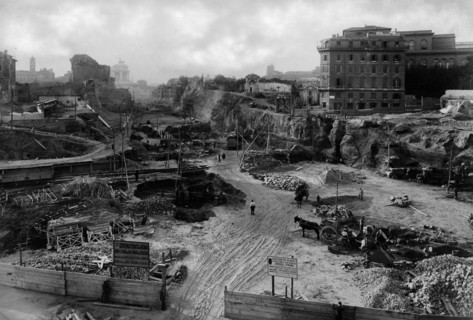 Via dell'impero under construction. rome. 1932