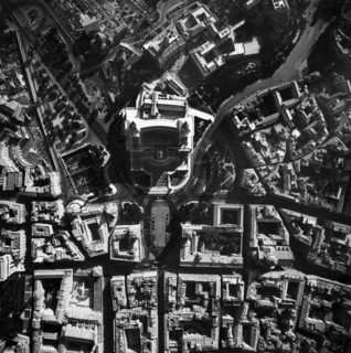Aerial view of the Victorian in Rome. 1955