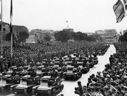 Italy. Rome. military parade in via dell'impero. 1930