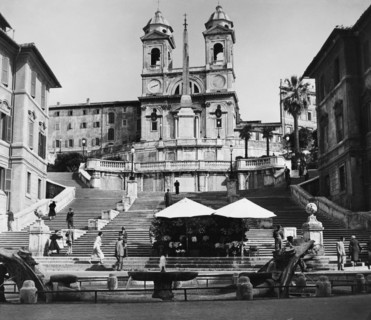 Trinità dei Monti. Spanish Steps and Piazza di Spagna. Rome 1930