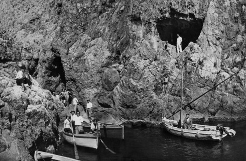 Italy. Campania. Amalfi Coast. bathers. 1950-60