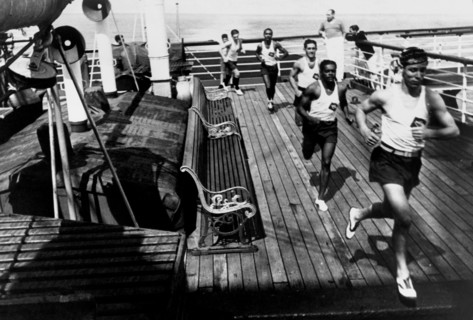 Training Sessions On The Deck Of The Transatlantic Liner Conte Biancamano. 1920s