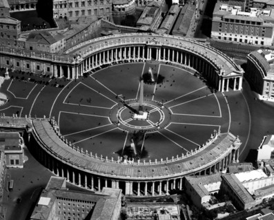 Rome. Aerial View Of Piazza San Pietro. 1957