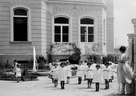 Montessori Kindergarten. Outdoor Gymnastics. Naples 1920-30