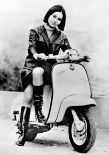 Young Woman On Lambretta 100. 1964