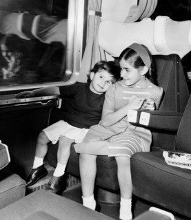 Children. Treno Peloritano. Italy 1965