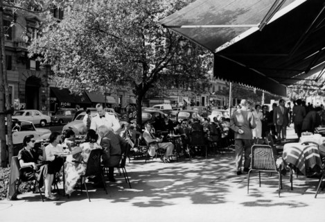 Italy. Rome. Tables In Via Veneto. 1958