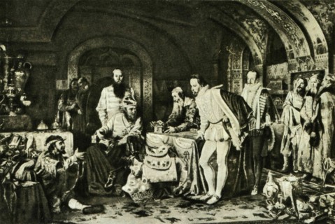 Ivan IV the Terrible shows the treasures of the British Ambassador Jerome Horsey.