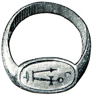 Egyptian glazed earthen ring.