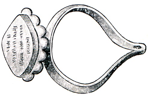 Hindu Brahmin gold ring with a seal.