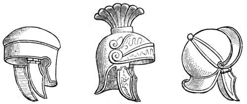Roman helmets.