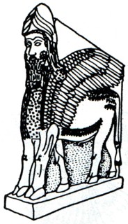 The winged man-bull.