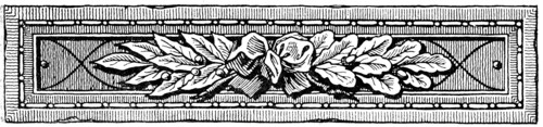 Book saver with ornaments made of oak and laurel leaves.