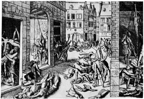The massacre the Spaniards after the capture of Antwerp in 1876.