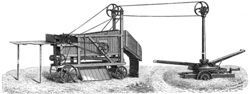 Mobile horse threshing machine with a simple cleaning draw by Simeon Nachf.