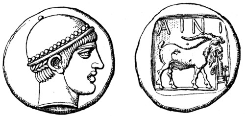 Head of Hermes, the Goat, Tetradrahmon of Enos in Thrace.