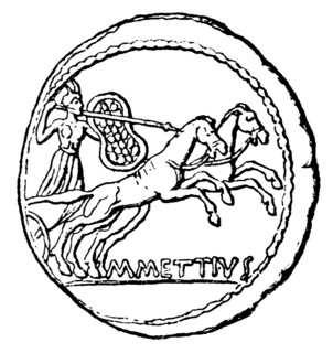 Young man in a chariot.