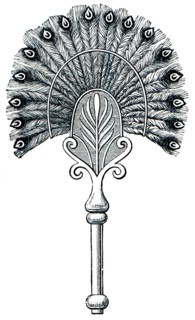 Fan made of feathers.