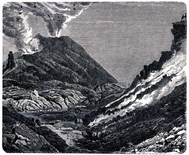 Interior view of the crater of Vesuvius.