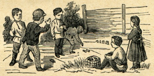 Babki, an old Russian national game of sports events such as skittles game.