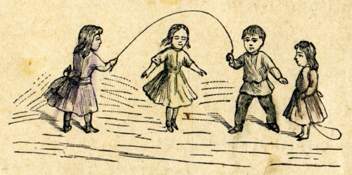 Children jumping rope.