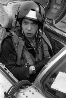 Pilot Lieutenant Valerii Poltoranin, in the cockpit MiG-21.