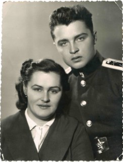 Cadet military artillery school and his mother.