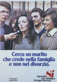 Italy. Poster. Referendum Campaign Against Divorce. 1974