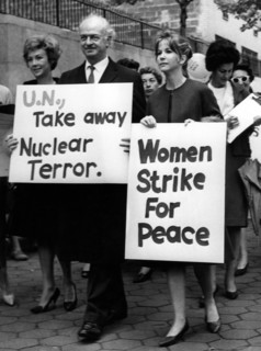 The Nobel prize for physics linus pauling during a peace demonstration.