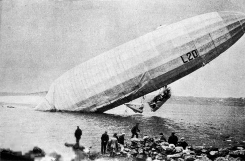The German Dirigible L20 After Ditching In The North Sea.