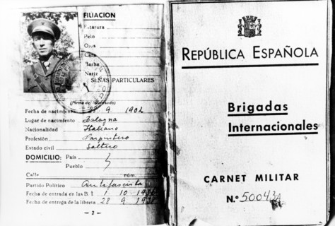 Identification Document Issued To An Italian Volunteer.