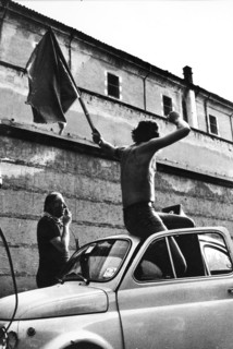 Dario Fo In Front Of The Prison Of Fassano, Cuneo.