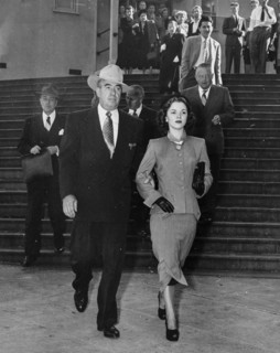 George Stillman and Shirley Temple Leaving Court After Separation From Husband John Agar.
