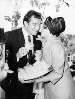 Ugo Tognazzi and Sandra Mondaini During Her Wedding.