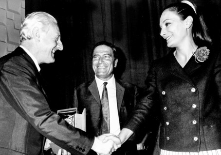 Ugo Zatterin, Rossella Falk, Raf Vallone and Premio Borselli.