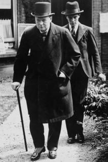 Winston Churchill and His Son Randolph. 1930