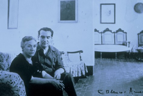 Federico Garcia Lorca with His Mother Vicente Lores Romero. 1935. Huerta De San Vincente. Spain