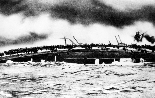 The Austrian Battleship Sank Just Before St. Stephen.
