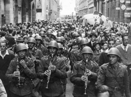 Italian Soldiers During The Celebrations For The End Of The War.