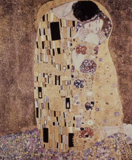 Gustav klimt painting, the kiss