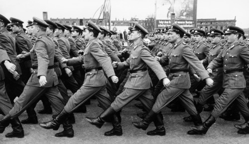 Military parade, police, popular, Marx Engels Platz, East Berlin