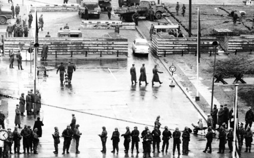Germany, berlin, check point before the wall, 1961